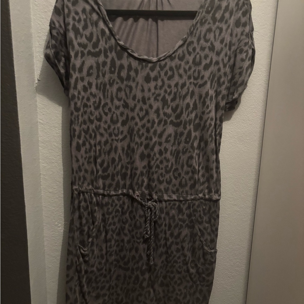 Ella Moss Gray Leopard Print Dress